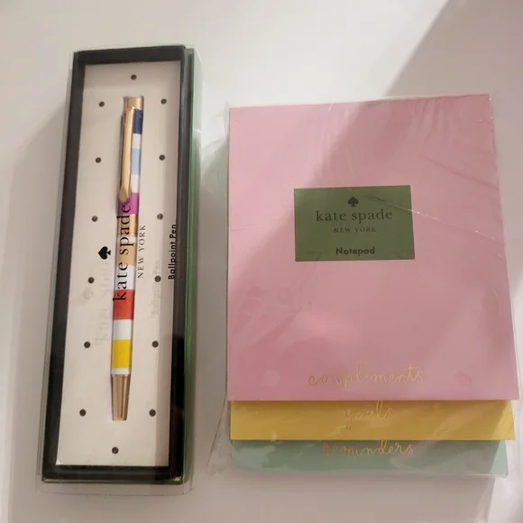 Kate Spade Multicolor Pen and Pastel Notepad Set - Picture 1 of 3